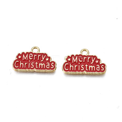 Rack Plating Alloy Enamel Pendants ENAM-N055-173A-1