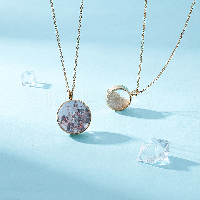 DIY Round Pendant Necklace Making Kits DIY-UN0007-66G-1