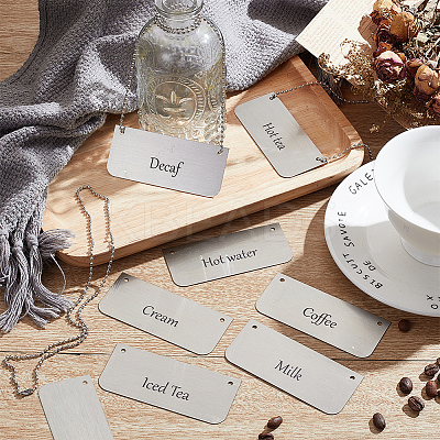 Stainless Steel Hanging Ball Chain Sign DIY-OC0012-66-1