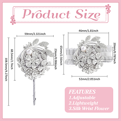Silk Cloth Imitation Flower Corsage Boutonniere AJEW-WH0248-359-1