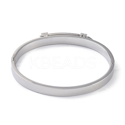 Arrow 304 Stainless Steel with Crystal Rhinestone Hinged Bangles BJEW-G700-03P-1