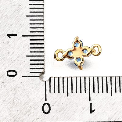 Brass Micro Pave Blue Cubic Zirconia Links KK-D356-06A-G-1