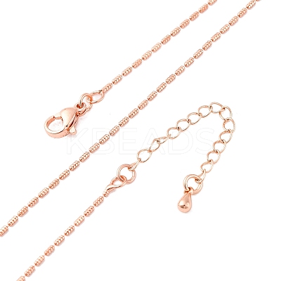 Brass Column Link Chain Necklaces for Women NJEW-D302-05RG-1