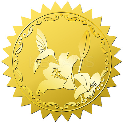 34 Sheets Self Adhesive Gold Foil Embossed Stickers DIY-WH0509-037-1