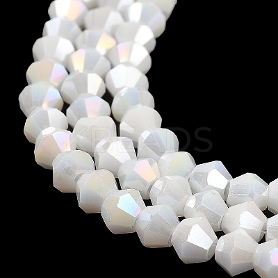 Opaque Solid Color Electroplate Glass Beads Strands EGLA-A039-P4mm-B15-1