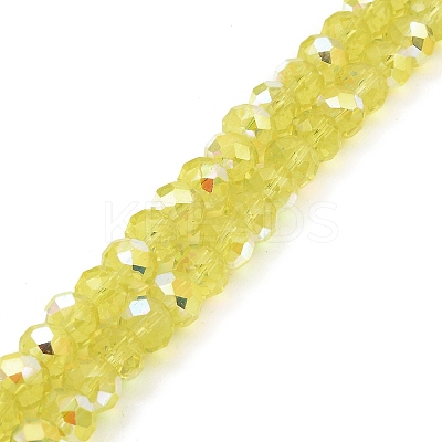 Baking Paint Transparent Glass Beads Strands DGLA-A034-J8mm-B05-1