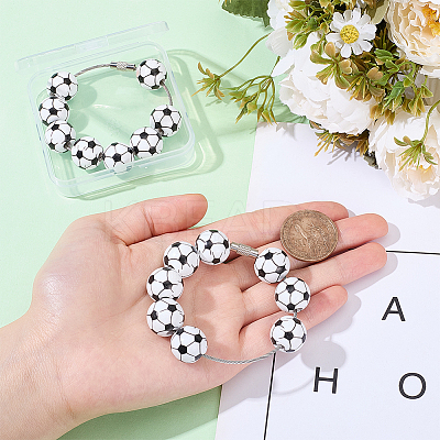 16mm Round Sport Ball Wooden Beaded Embellishments FIND-WH20003-42B-1