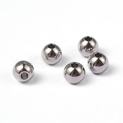 Tarnish Resistant Round 202 Stainless Steel Beads STAS-O091-A-04P-1
