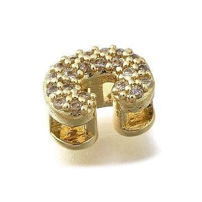 Brass Micro Pave Cubic Zirconia Letter Multi-Strand Links KK-D295-32G-03-1