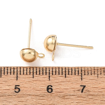 Brass Stud Earring Findings KK-G604-01G-03-1