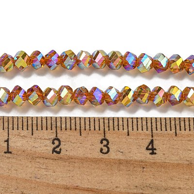 Electroplate Glass Beads Strands GLAA-Q105-04T-1