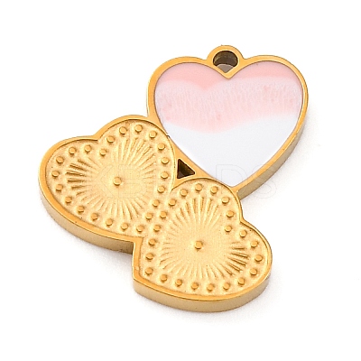 304 Stainless Steel Enamel Pendants STAS-Q338-03G-1