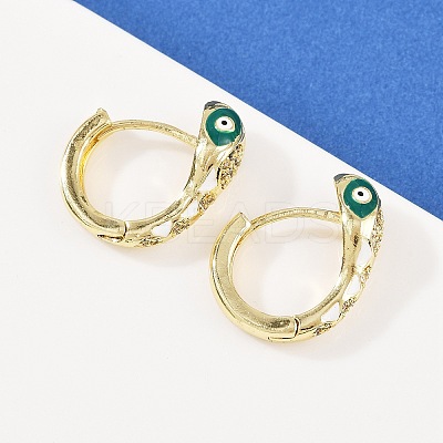 Brass Micro Pave Cubic Zirconia Hoop Earrings EJEW-B146-02G-03-1