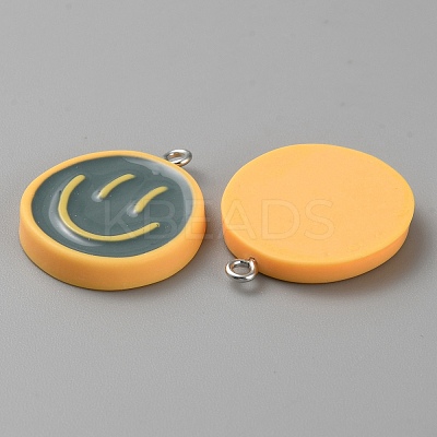 Opaque Resin Enamel Pendants LS-RESI-WH0036-20H-1