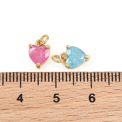 Brass Pave Cubic Zirconia Charms KK-Q085-08G-1