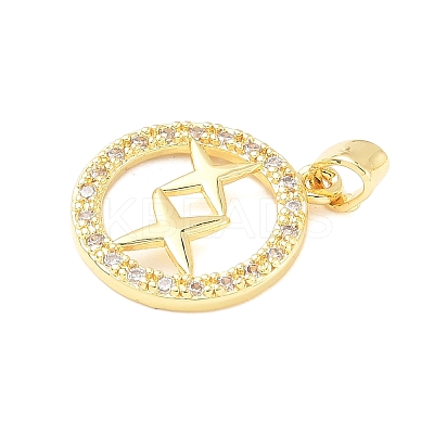 Brass Micro Pave Cubic Zirconia Pendants KK-D357-16G-G-1