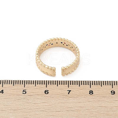 Brass Micro Pave Cubic Zirconia Cuff Rings for Women RJEW-S400-06G-1
