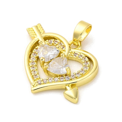Brass Pendants with Cubic Zirconia KK-D536-08G-1