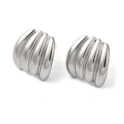 Non-Tarnish 304 Stainless Steel Embossing Stud Earrings EJEW-U001-06P-04-1