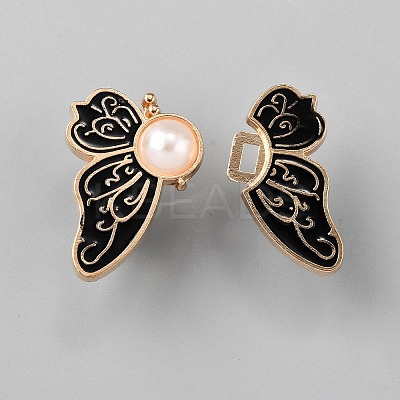 Butterfly Shape Alloy Enamel Adjustable Jean Button Pins FIND-WH0609-77KCG-08-1