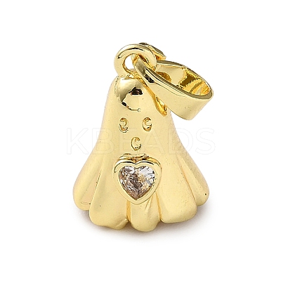 Brass Micro Pave Cubic Zirconia Pendants KK-I383-07G-01-1