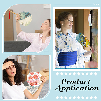 12Pcs 12 Styles Paper Hand Held Fan AJEW-BC0009-06-1