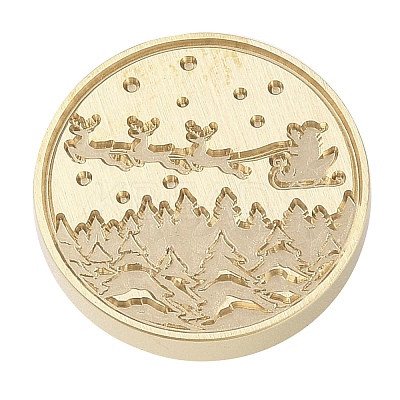 Christmas Series Wax Seal Brass Stamp Head LS-AJEW-M037-01G-06-1