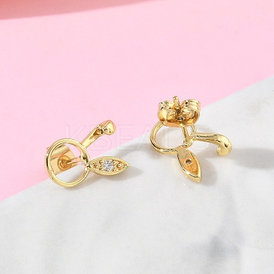 Brass & Crystal Rhinestone Stud Earrings for Women EJEW-G464-04G-05-1