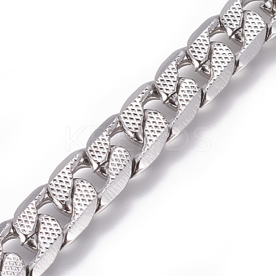 Tarnish Resistant 304 Stainless Steel Cuban Link Chains CHS-L020-042P-1