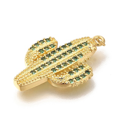 Brass Micro Pave Cubic Zirconia Pendants X-KK-M295-18G-01-1
