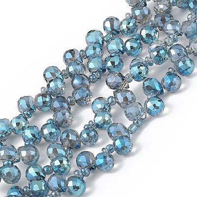 Transparent Electroplate Glass Beads Strands EGLA-F152A-FR02-1