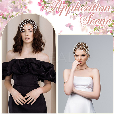 Rhinestone Hair Bands for Women Girls AJEW-WH20033-105-1