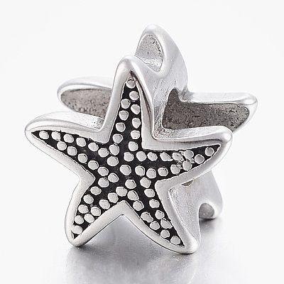 304 Stainless Steel European Beads X-STAS-F150-076AS-1