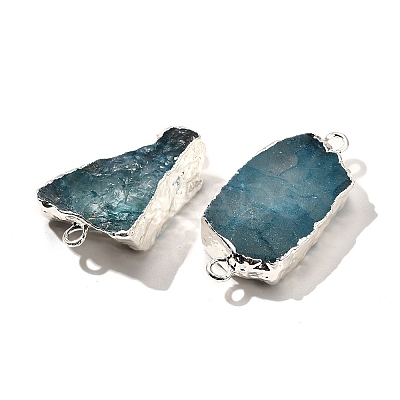 Raw Rough Natural Dyed Quartz Crystal Links Connector Charms G-K189-04S-05-1