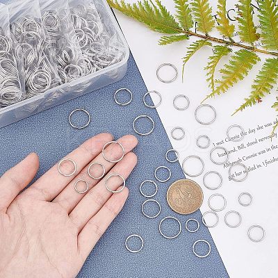 500pcs 5 Style 304 Stainless Steel Split Rings STAS-UN0026-11-1