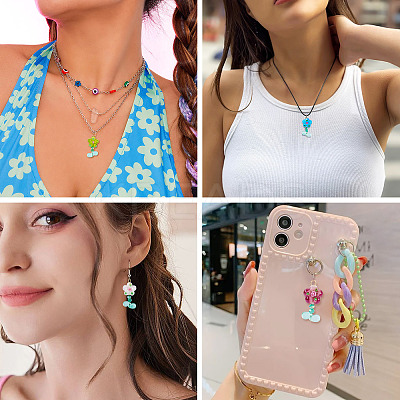 20 Pcs Random Color Glass Pendants
 PALLOY-TA00219-1