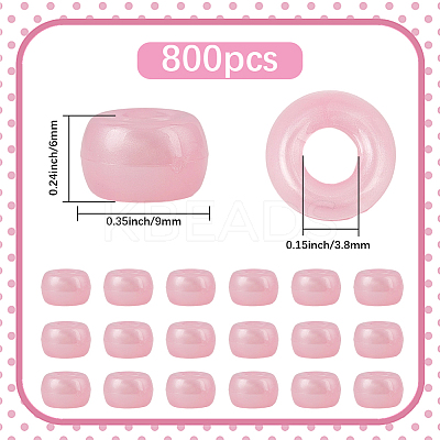 800Pcs Plastic Pearlized Beads KY-SP0001-53B-1