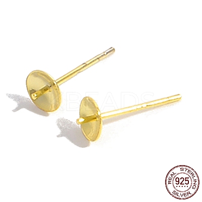 925 Sterling Silver Stud Earring Findings STER-Z005-04G-1