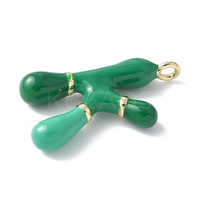 Brass Enamel Pendants KK-E093-03G-K-01-1