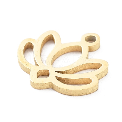 304 Stainless Steel Flower Lotus Charms LS-STAS-Z054-02G-1