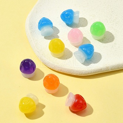 10Pcs Luminous Resin Mushroom Ornament RESI-FS0001-60B-1