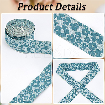 Flower Polyester Ribbons SRIB-WH20020-053B-01-1