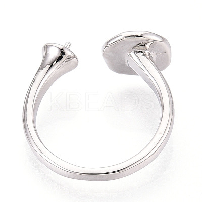 Flat Round Brass Cup Peg Ring Settings KK-N274-27P-1
