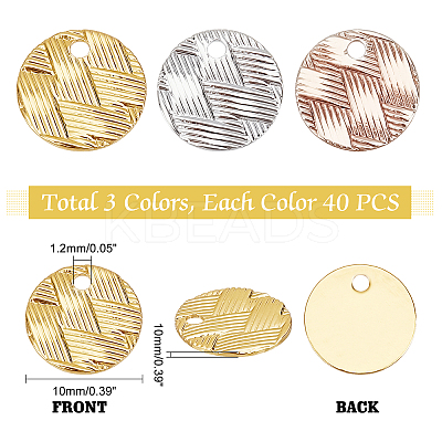 120Pcs 3 Colors Brass Charms KK-PH0004-70-1