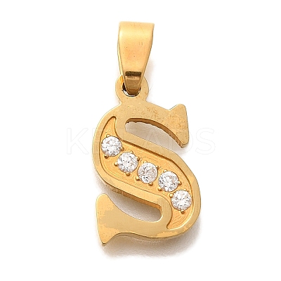 Ion Plating(IP) 304 Stainless Steel Rhinestone Pendants STAS-U035-01G-S-1