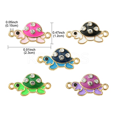 10Pcs 5 Colors Alloy Enamel Connector Charms ENAM-YW0003-43-1