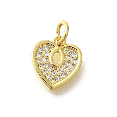 Brass Micro Pave Clear Cubic Zirconia Pendants KK-M297-17G-1