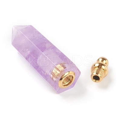 Faceted Natural Amethyst Pointed Pendants G-H252-F01-1