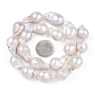 Natural Baroque Pearl Keshi Pearl Beads Strands PEAR-S019-02C-1