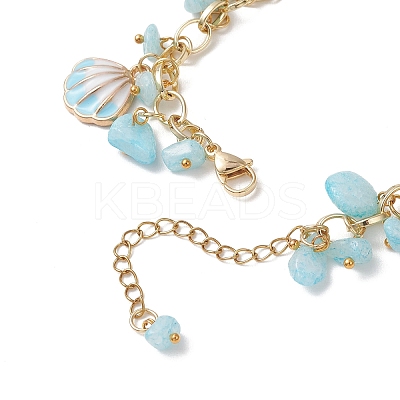 Natural White Jade Chip Beads Bracelets BJEW-JB13155-01-1